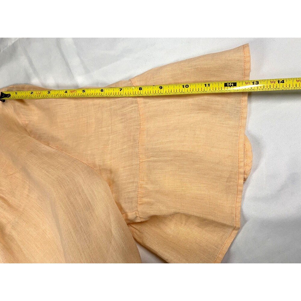 Sundance Willa Whisper Linen Flutter Sleeve Top Large Peach Pastel Lagenlook - Picture 6 of 10